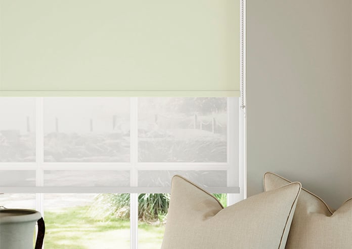 Rimini (Blackout), Cream & Optima Chiffon - Double Roller Blind - Image 5